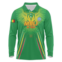 Custom Mali Football Long Sleeve Polo Shirt Go Les Aigles Green Color - Wonder Print Shop