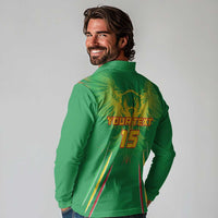 Custom Mali Football Long Sleeve Polo Shirt Go Les Aigles Green Color - Wonder Print Shop