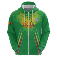 Custom Mali Football Zip Hoodie Go Les Aigles Green Color - Wonder Print Shop