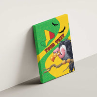 Personalised Mali Canvas Wall Art Vulture With Flag Map Bogolan Pattern