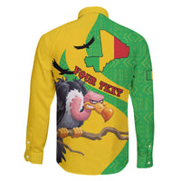 Personalised Mali Family Matching Off The Shoulder Long Sleeve Dress and Hawaiian Shirt Vulture With Flag Map Bogolan Pattern