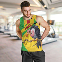 Personalised Mali Men Tank Top Vulture With Flag Map Bogolan Pattern - Wonder Print Shop
