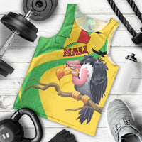 Personalised Mali Men Tank Top Vulture With Flag Map Bogolan Pattern - Wonder Print Shop