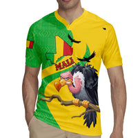 Personalised Mali Rugby Jersey Vulture With Flag Map Bogolan Pattern - Wonder Print Shop