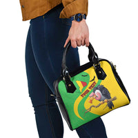 Personalised Mali Shoulder Handbag Vulture With Flag Map Bogolan Pattern - Wonder Print Shop