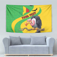 Personalised Mali Tapestry Vulture With Flag Map Bogolan Pattern - Wonder Print Shop