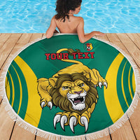 Custom Cameroon Football Beach Blanket Go Indomitable Lions
