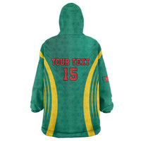 Custom Cameroon Football Wearable Blanket Hoodie Go Indomitable Lions - Wonder Print Shop