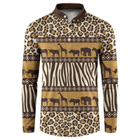 Animal Skin Mix African Pattern Button Sweatshirt