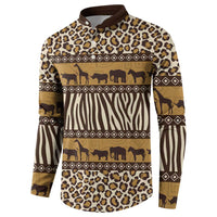 Animal Skin Mix African Pattern Button Sweatshirt