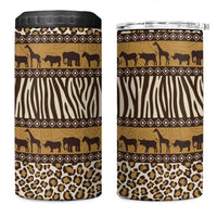 Animal Skin Mix African Pattern 4 in 1 Can Cooler Tumbler