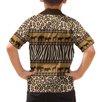 Animal Skin Mix African Pattern Family Matching Off Shoulder Short Dress and Hawaiian Shirt
