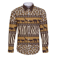 Animal Skin Mix African Pattern Family Matching Puletasi and Hawaiian Shirt