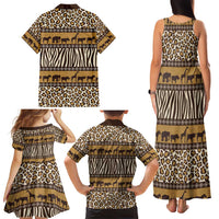 Animal Skin Mix African Pattern Family Matching Tank Maxi Dress and Hawaiian Shirt