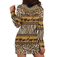 Animal Skin Mix African Pattern Hoodie Dress