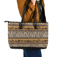 Animal Skin Mix African Pattern Leather Tote Bag