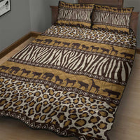 Animal Skin Mix African Pattern Quilt Bed Set