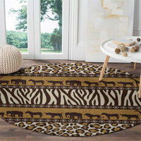 Animal Skin Mix African Pattern Round Carpet