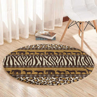 Animal Skin Mix African Pattern Round Carpet
