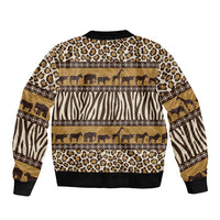 Animal Skin Mix African Pattern Sleeve Zip Bomber Jacket