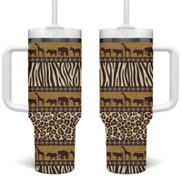 Animal Skin Mix African Pattern Tumbler With Handle