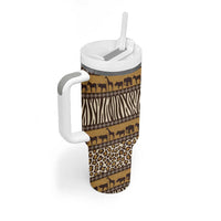 Animal Skin Mix African Pattern Tumbler With Handle