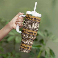 Animal Skin Mix African Pattern Tumbler With Handle