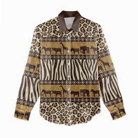 Animal Skin Mix African Pattern Women Casual Shirt