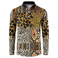 African Tribal Pattern With Wild Animal Skins Button Sweatshirt