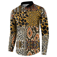 African Tribal Pattern With Wild Animal Skins Button Sweatshirt