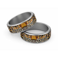 African Tribal Pattern With Wild Animal Skins Classic Ring - Wonder Print Shop