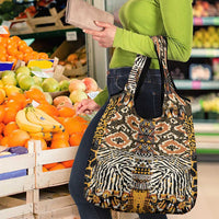 African Tribal Pattern With Wild Animal Skins Grocery Bag