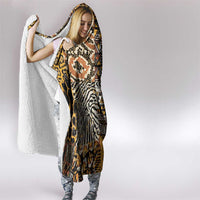African Tribal Pattern With Wild Animal Skins Hooded Blanket