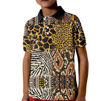 African Tribal Pattern With Wild Animal Skins Kid Polo Shirt