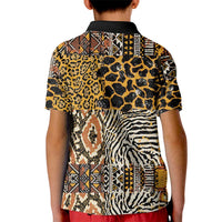 African Tribal Pattern With Wild Animal Skins Kid Polo Shirt