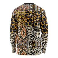 African Tribal Pattern With Wild Animal Skins Long Sleeve Shirt