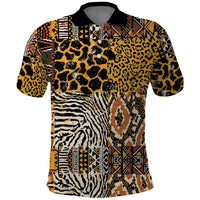 African Tribal Pattern With Wild Animal Skins Polo Shirt