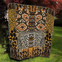 African Tribal Pattern With Wild Animal Skins Quilt
