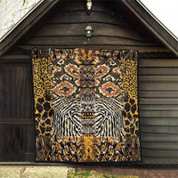African Tribal Pattern With Wild Animal Skins Quilt