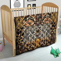 African Tribal Pattern With Wild Animal Skins Quilt