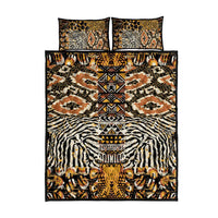 African Tribal Pattern With Wild Animal Skins Quilt Bed Set