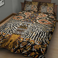 African Tribal Pattern With Wild Animal Skins Quilt Bed Set