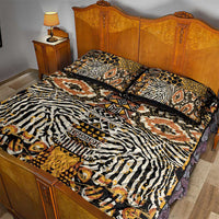 African Tribal Pattern With Wild Animal Skins Quilt Bed Set