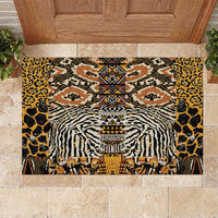 African Tribal Pattern With Wild Animal Skins Rubber Doormat