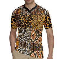 African Tribal Pattern With Wild Animal Skins Rugby Jersey