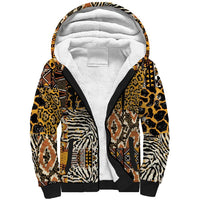 African Tribal Pattern With Wild Animal Skins Sherpa Hoodie