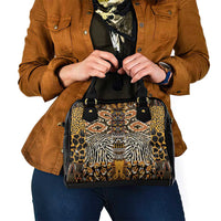 African Tribal Pattern With Wild Animal Skins Shoulder Handbag