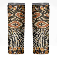 African Tribal Pattern With Wild Animal Skins Skinny Tumbler