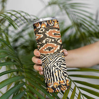 African Tribal Pattern With Wild Animal Skins Skinny Tumbler