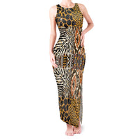 African Tribal Pattern With Wild Animal Skins Tank Maxi Dress